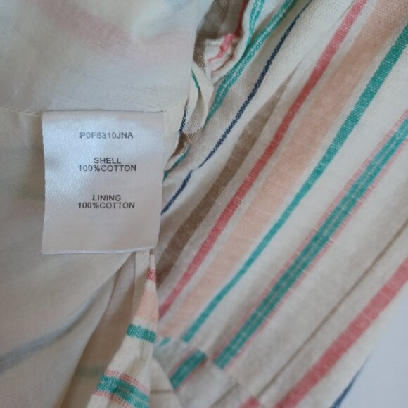 Parker Top Halsey Stripe V Neck Cotton Side Zip Pullover Womens Large - Picture 9 of 13